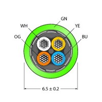Turck CABLE4422-500M Industrial Ethernet Cable, 4-Pin, AWG 22, CAT 5E, PUR, Green, 500m, Drag Chain Use, Halogen-Free