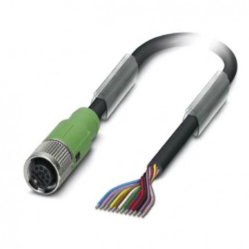 Phoenix Contact SAC-4P-M12MS/3,0-500/M12FS FB Sensor/Actuator Cable, 4-Position, M12 Straight Male to M12 Straight Female, 3m, PUR