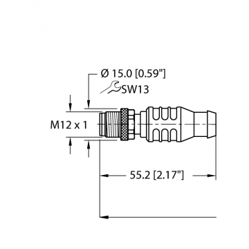 Turck RSS RJ45S 841-3M Industrial Ethernet Cable, M12 Male Straight 8-Pin to RJ45 Male, 3m, Shielded, IP67